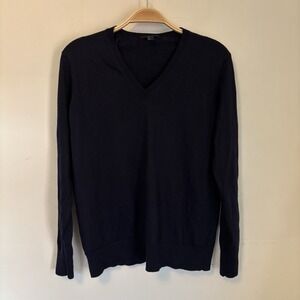COS Women's Crewneck Sweater Dark Blue S Wool Pullover Quiet Luxury
